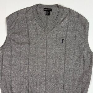 Fairway Outfitters Mens XXL Gray Knit Sweater Vest 90s Y2K Golf Revival Preppy